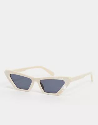 Only cat eye sunglasses in pearlescent white | ASOS (Global)