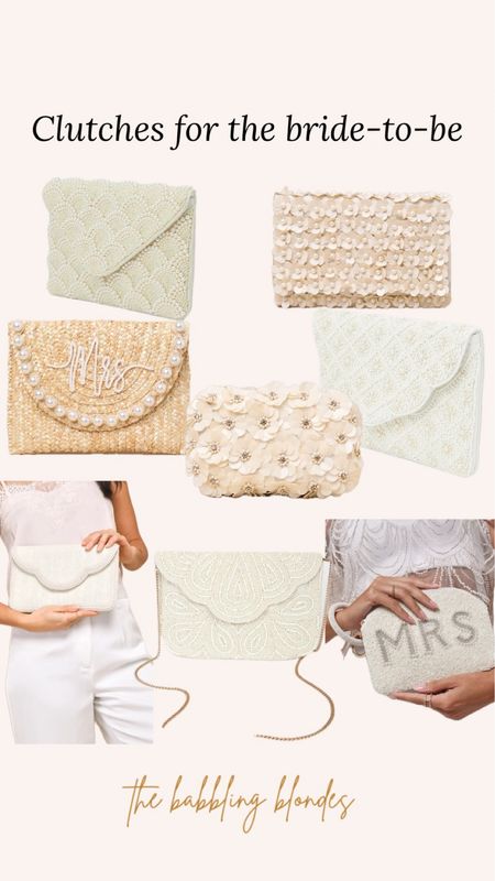 Where are all my bride-to-be ladies? All of these are stunning and under $60!!! 
Bridal clutch, bride to be, wedding looks, wedding clutch 

#LTKSaleAlert #LTKFindsUnder50 #LTKStyleTip