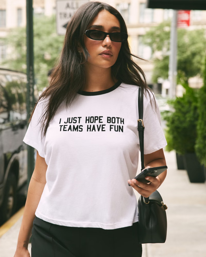 I Hope Both Teams Have Fun Graphic Skimming Tee | Abercrombie & Fitch (US)