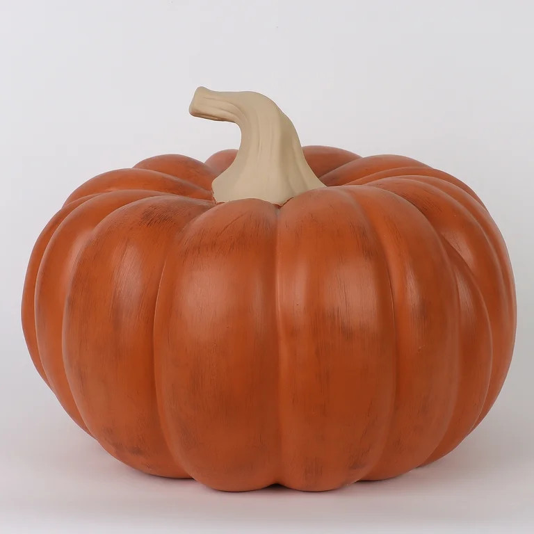 Harvest 4.4 lb Orange Ceramic Pumpkin Decoration, Way to Celebrate | Walmart (US)