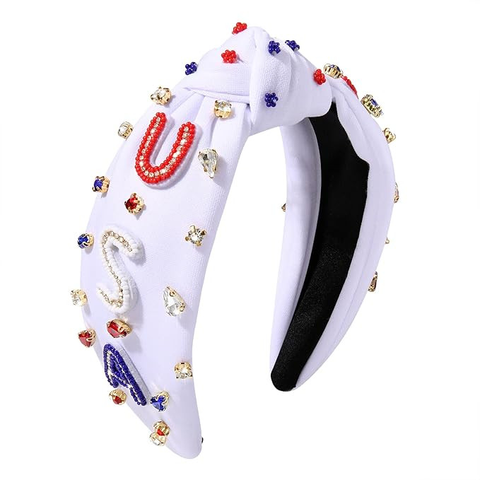 MOLOCH American Flag Headband 4th of July Headband Red White Blue USA Stripe Knotted Headband for... | Amazon (US)