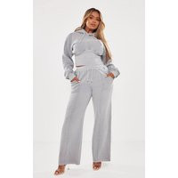 Shape Light Grey Sweat Seam Detail Wide Leg Joggers | PrettyLittleThing US
