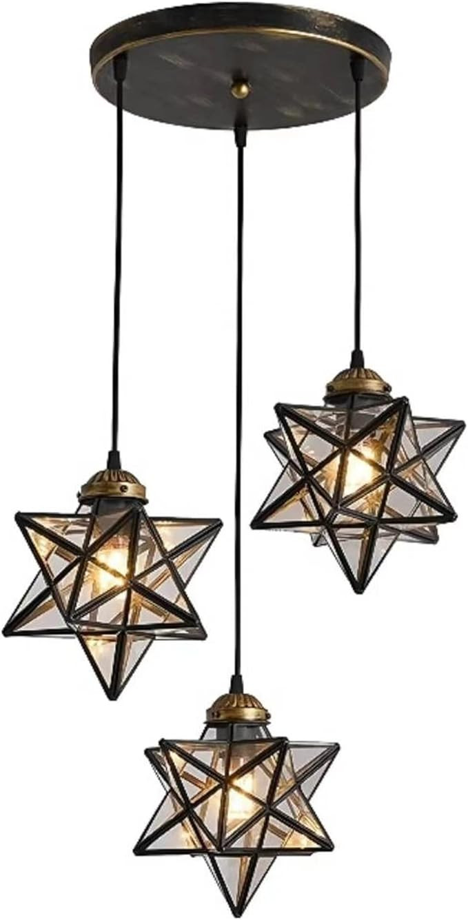 Moravian Pendant Light Ceiling Mount, Farmhouse Hanging Light with LED for Entryway, Artika Penda... | Amazon (US)