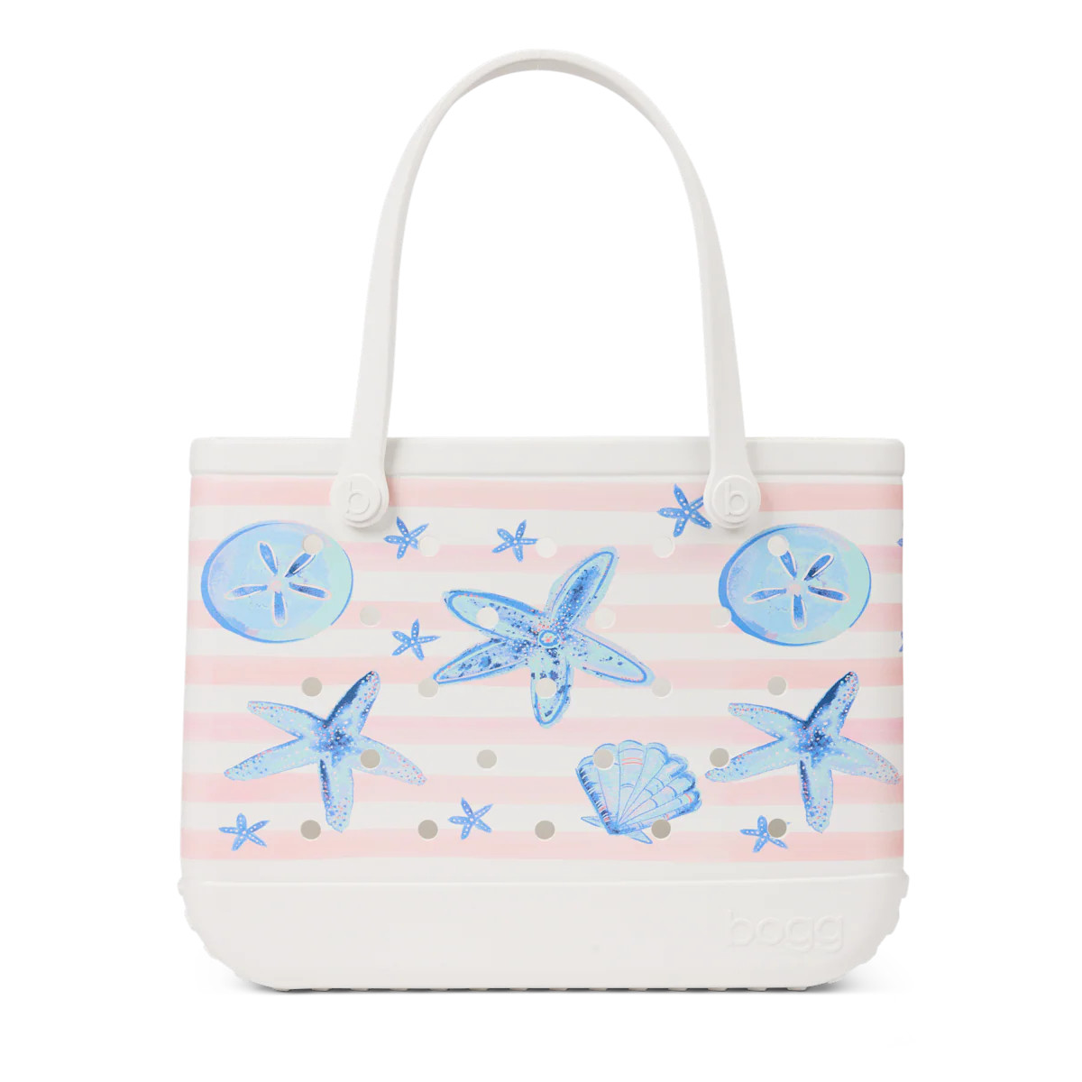 Original Bogg Bag - Pink Stripes & Blue Shells | Bogg