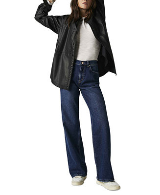Free People Women's Tinsley Cotton Baggy High-Rise Jeans  - Macy's | Macy's