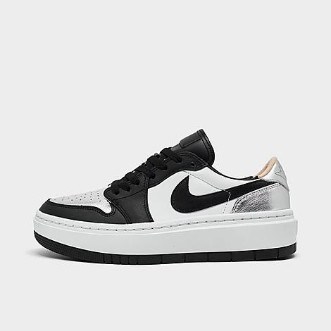Jordan Women's Air Retro 1 Elevate Low SE Casual Shoes in Black/White/Metallic/Metallic Silver Size  | Finish Line (US)