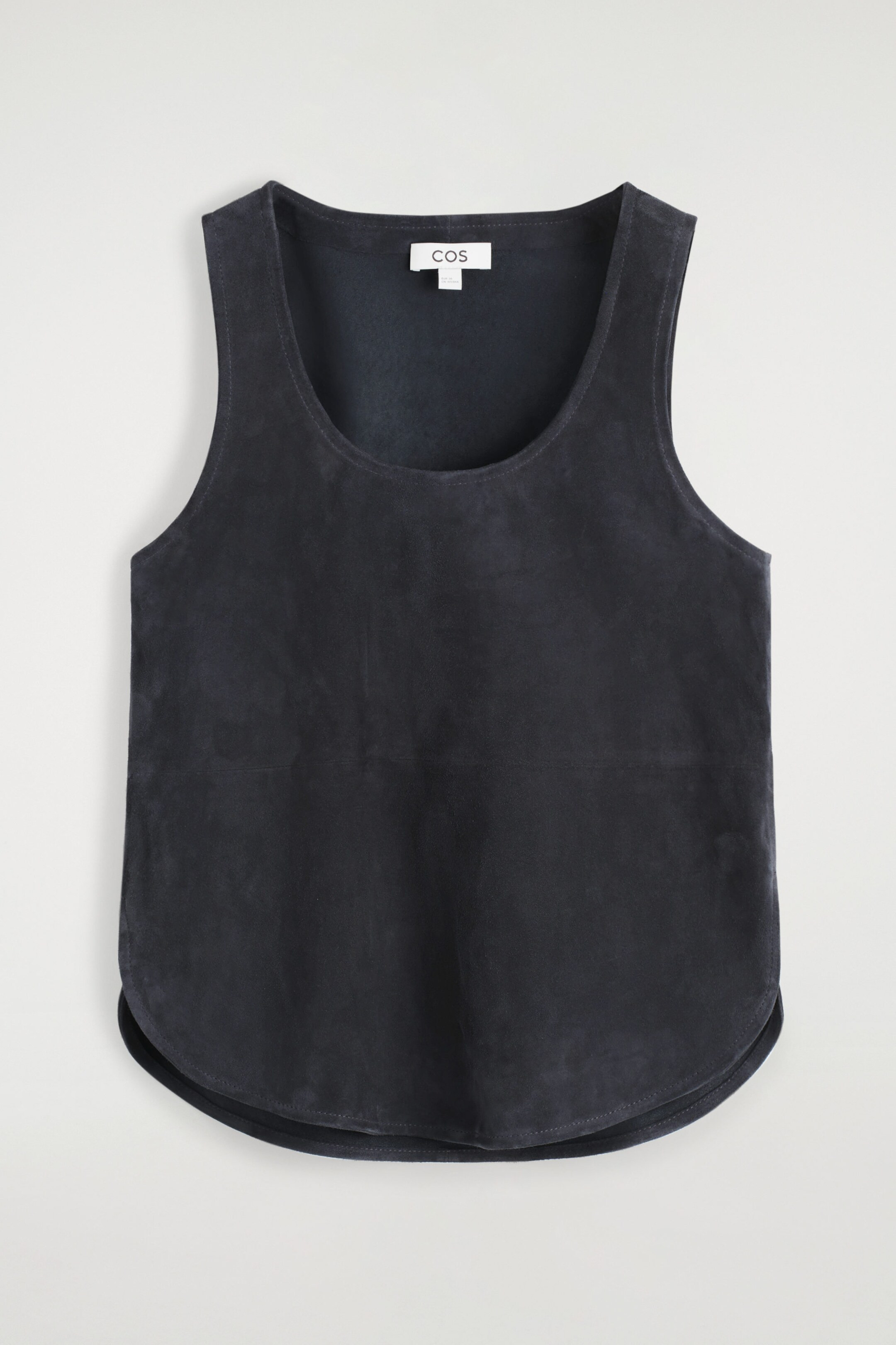 SCOOP-NECK SUEDE TANK TOP - ANTHRACITE | COS UK