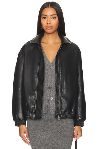 Enza Costa Leather Jacket in Black from Revolve.com | Revolve Clothing (Global)