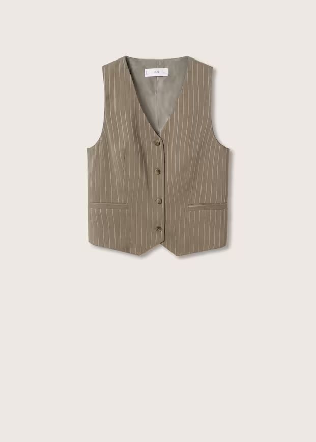 Linen suit waistcoat | MANGO (US)