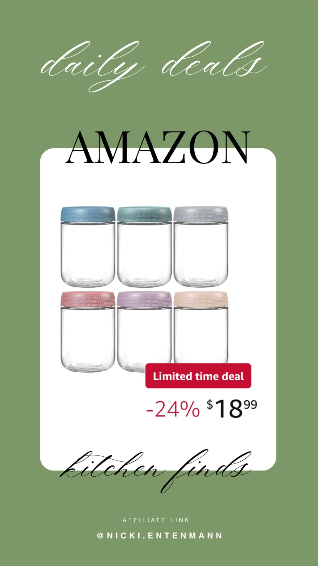 This 6-pack 16 oz overnight oats containers with lids brings cheerful convenience and effortless organization to everyday meals with modern flair. #OvernightOats #MealPrep #FoodStorage #KitchenEssentials #HealthyLiving #DailyUse #LifestyleGear #ModernLiving #HomeCooking #OrganizingSolutions 🥣✨🌿
 

 #LTKfitnessgoals #LTKfoodie #LTKHome