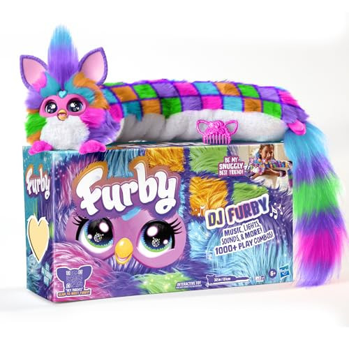 FURBY DJ Interactive Toy, Neon Star, Snuggly Electronic Plush, Music, Lights, Motion, & Games, Speaks English & Furbish, 32 in Long, 6+ Years (Amazon Exclusive) | Amazon (US)