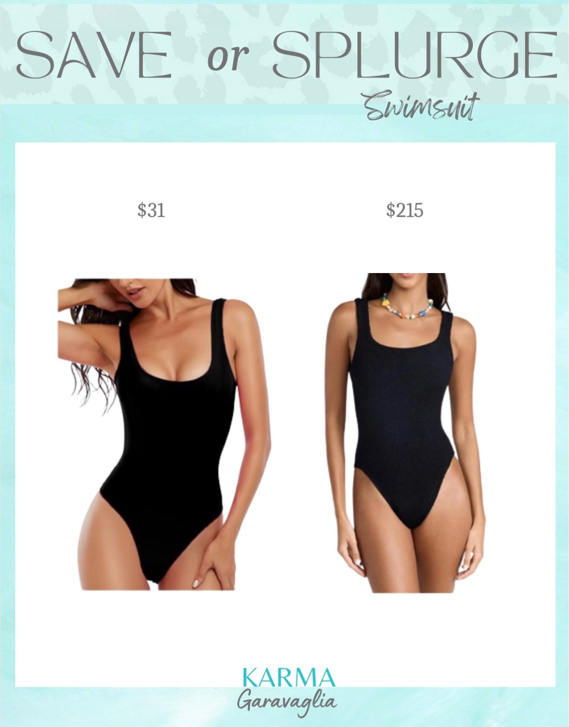 Save or Splurge, Save or Steal, designer dupe, splurgeworthy, designer inspired dupe, budget friendly, Shop Bop swimwear, swimsuit, black swimsuit, black bathing suit, square neck black swimsuit, Amazon find, Amazon dupe, vacation, Summer, resort wear

Follow me for more fashion finds, beauty faves, lifestyle, home decor, sales and more! So glad you’re here!! XO!!

#LTKstyletip #LTKswim #LTKunder50