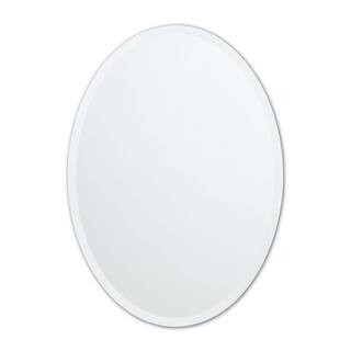 24 in. W x 36 in. H Frameless Oval Beveled Edge Bathroom Vanity Mirror | The Home Depot