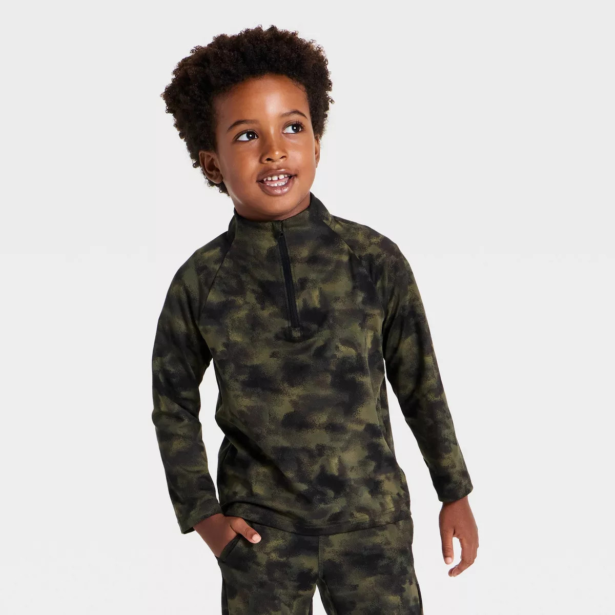 Toddler Boys' Soft Stretch 1/4 Zip Pullover - All In Motion\u2122 Green 5T | Target