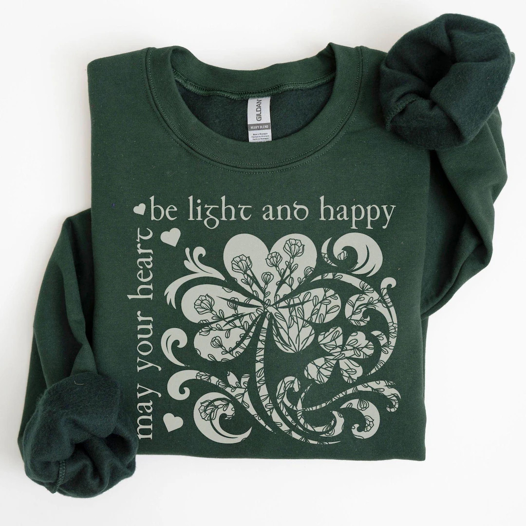Irish Blessing Sweatshirt, St Patricks Day Shirt, Botanical Shamrock Sweatshirt, Womens St Pattys... | Etsy (US)