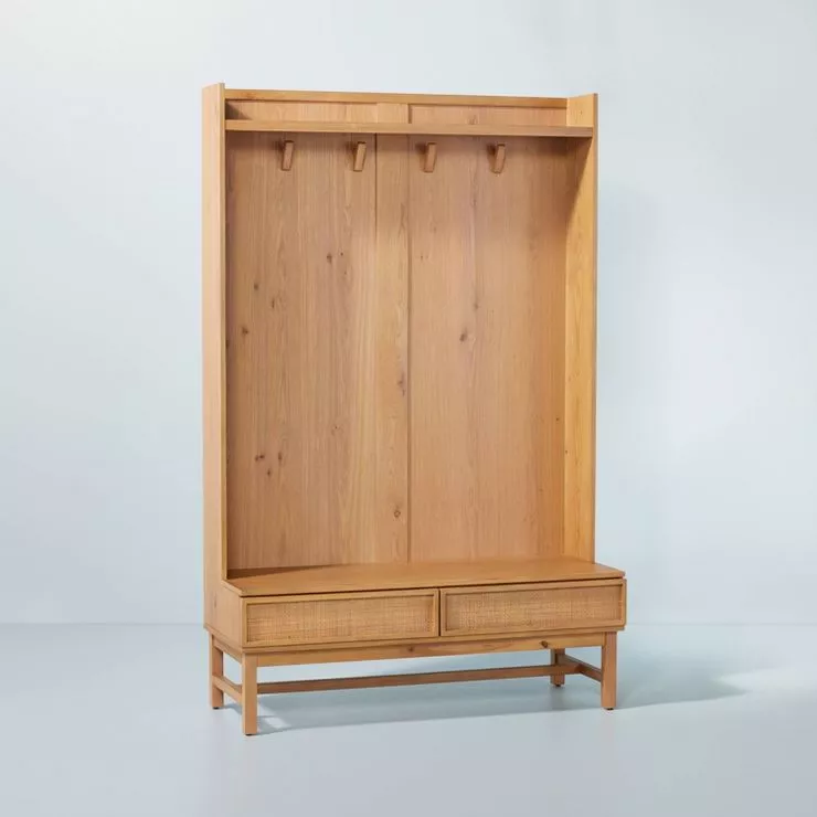 Grooved Wood Arch Bookcase Cabinet - Natural - Hearth & Hand™ with Magnolia