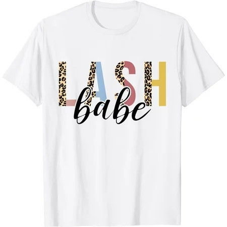Lash Babe Lash Tech Lash Artist Leopard Lash Babe T-Shirt White 2X-Large | Walmart (US)