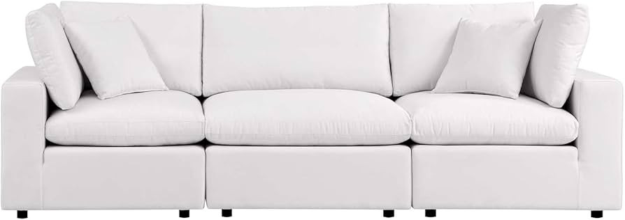 Modway Commix Outdoor Patio Overstuffed Sofa in White | Amazon (US)