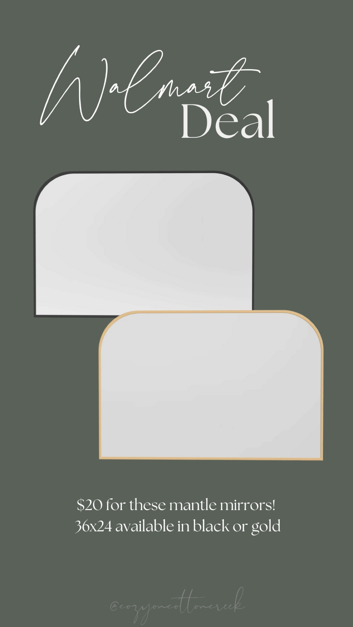 Mantle mirrors only $20!!
Black or gold
36x24
Walmart cyber deal
Walmart plus early accesss

#LTKHome #LTKCyberWeek #LTKSaleAlert