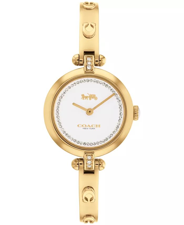 COACH Women's Cary Gold-Tone Bangle Bracelet Watch, 26mm - Macy's | Macy's