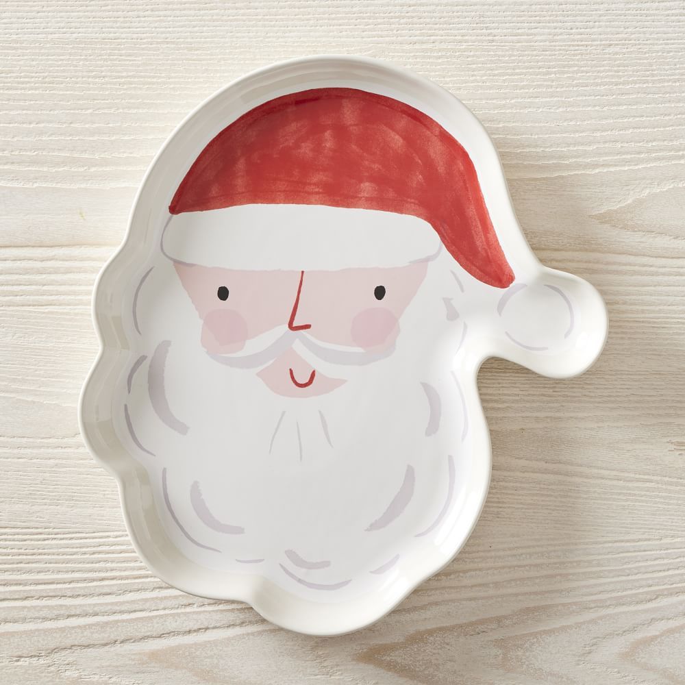 Meri Meri Serveware, Cookie Platter, Stoneware, Santa, Each | West Elm (US)
