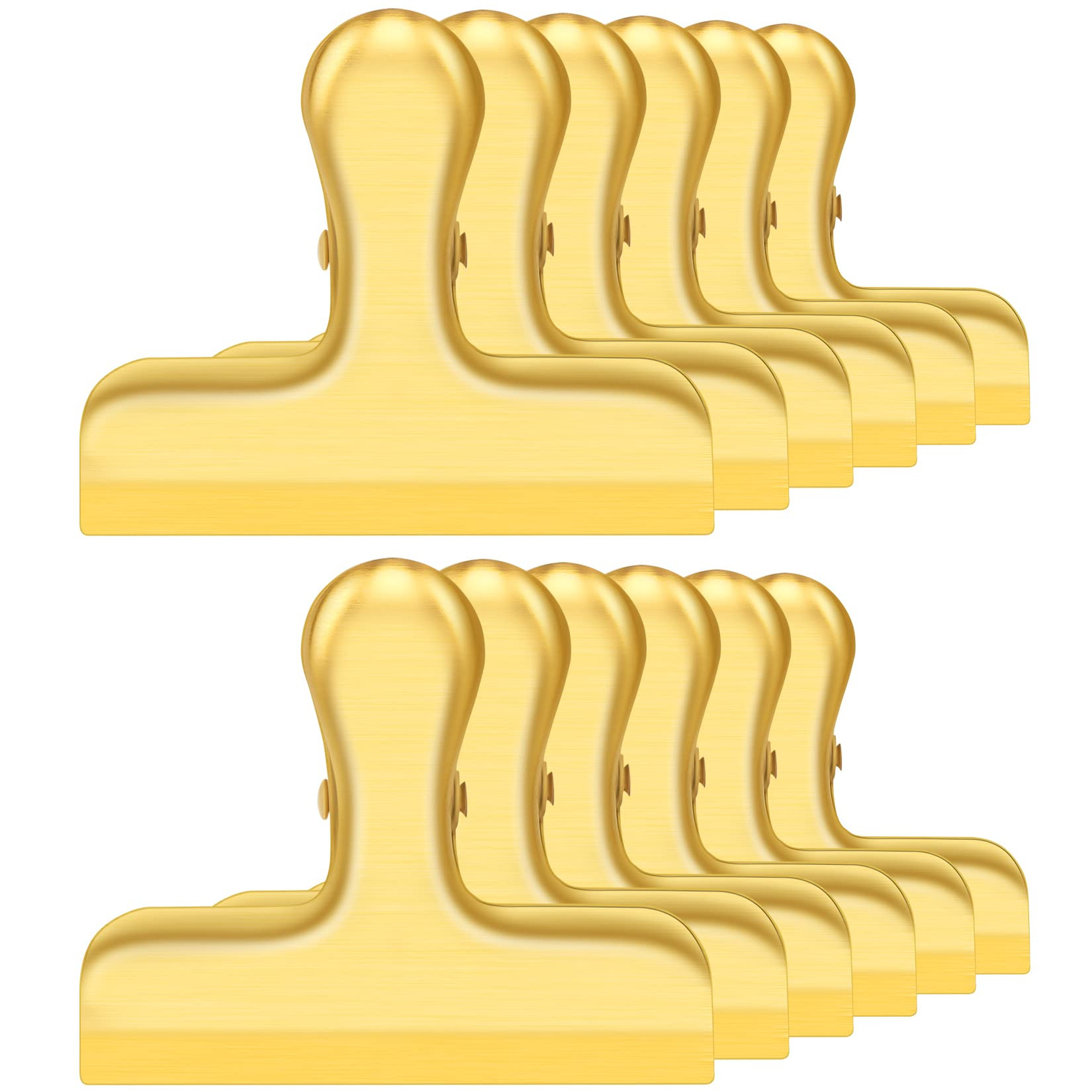 ANZNKU Chip Clips 12 Packs, Gold Metal Bag Clips for Food Storage, Stainless Steel Food Clip for ... | Amazon (US)