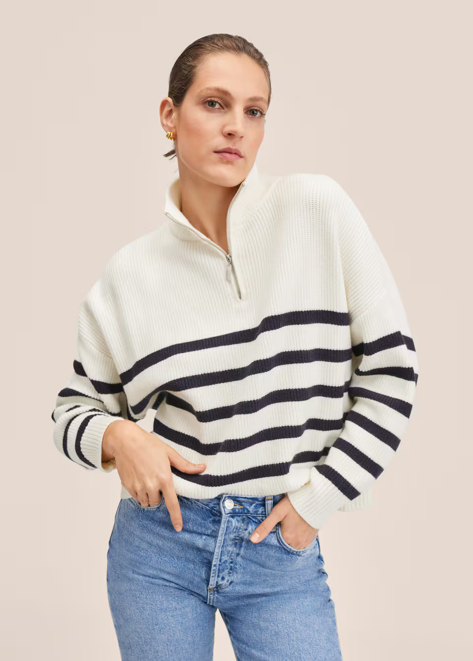 Striped knit sweater | MANGO (US)