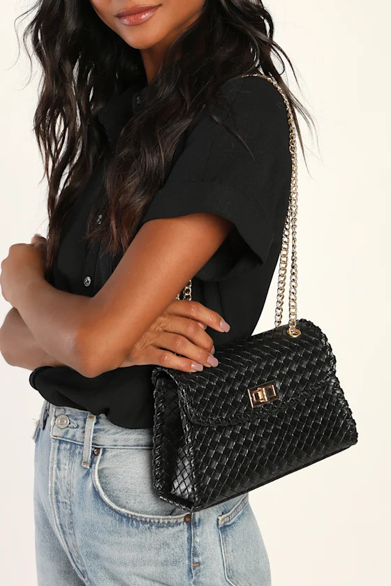 Essential Elegance Black Woven Crossbody Bag | Lulus (US)