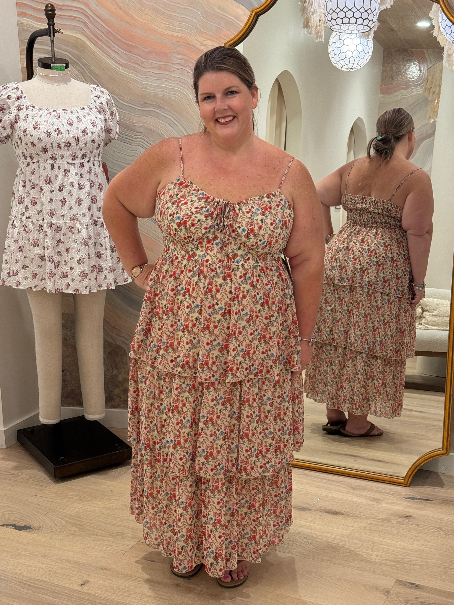 Check out this adorable maxi from Arula. I am wearing a size B which is 18/20 and I love the ties in the from that adjust to your boob size. It also has spaghetti straps that are adjustable. Perfect dress for so many occasions.

#LTKSummerSales #LTKPlusSize #LTKSeasonal