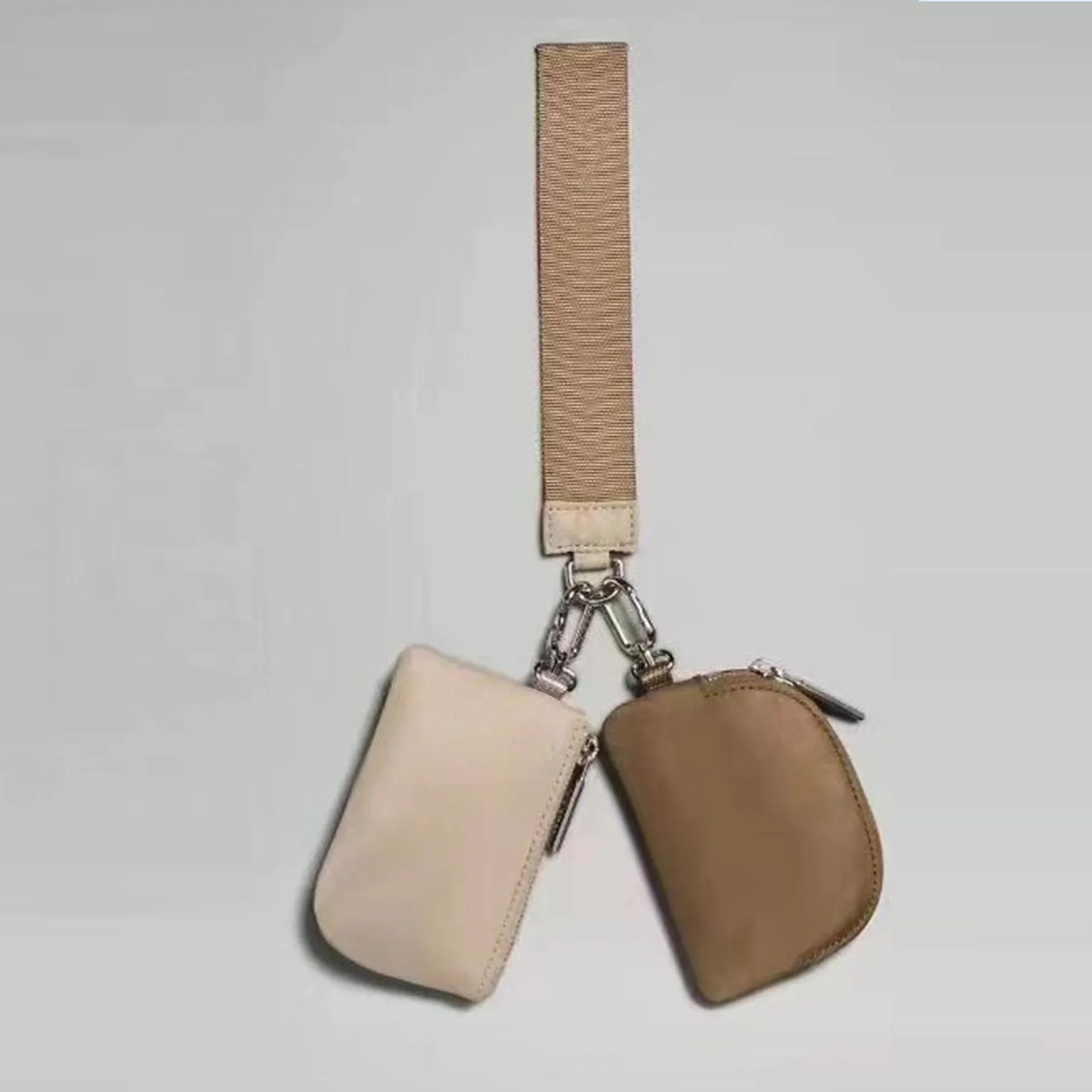Dual Pouch Wristlet keychain Mini Yoga bag Detachable Mini Zip Around Wristlet Wallet Portable ke... | DHGate