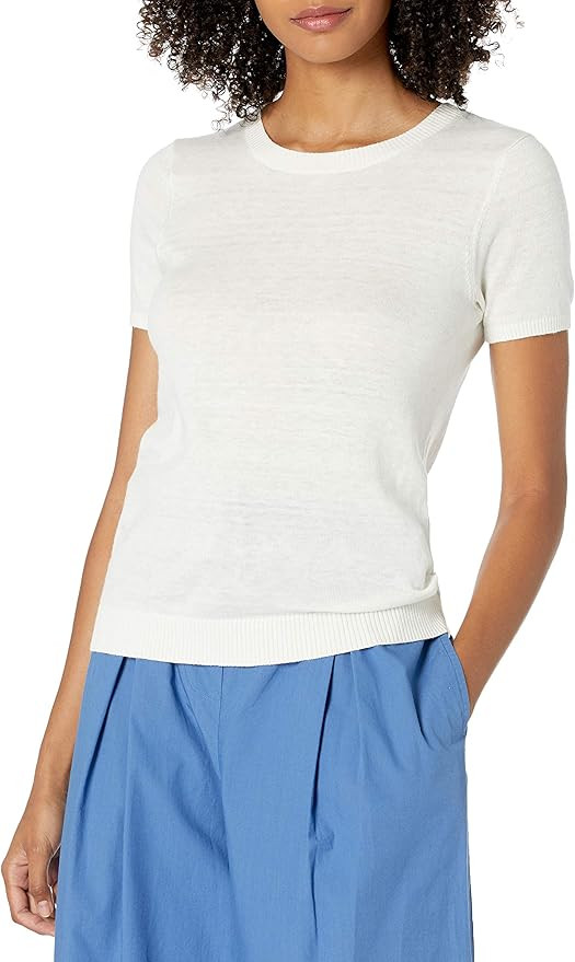 The Drop Women's Daryl Short Sleeve Tiny T-Shirt Crew Neck Sweater | Amazon (US)