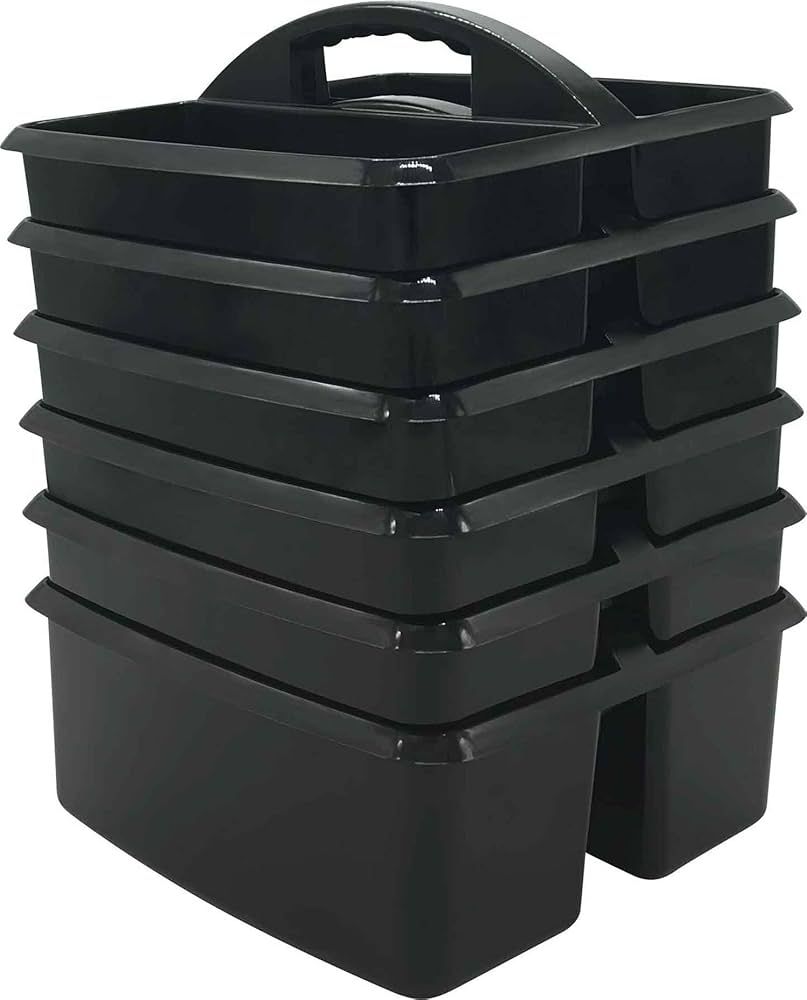 Teacher Created Resources Black Portable Plastic Storage Caddy for Classrooms, Kids Room, and Off... | Amazon (US)