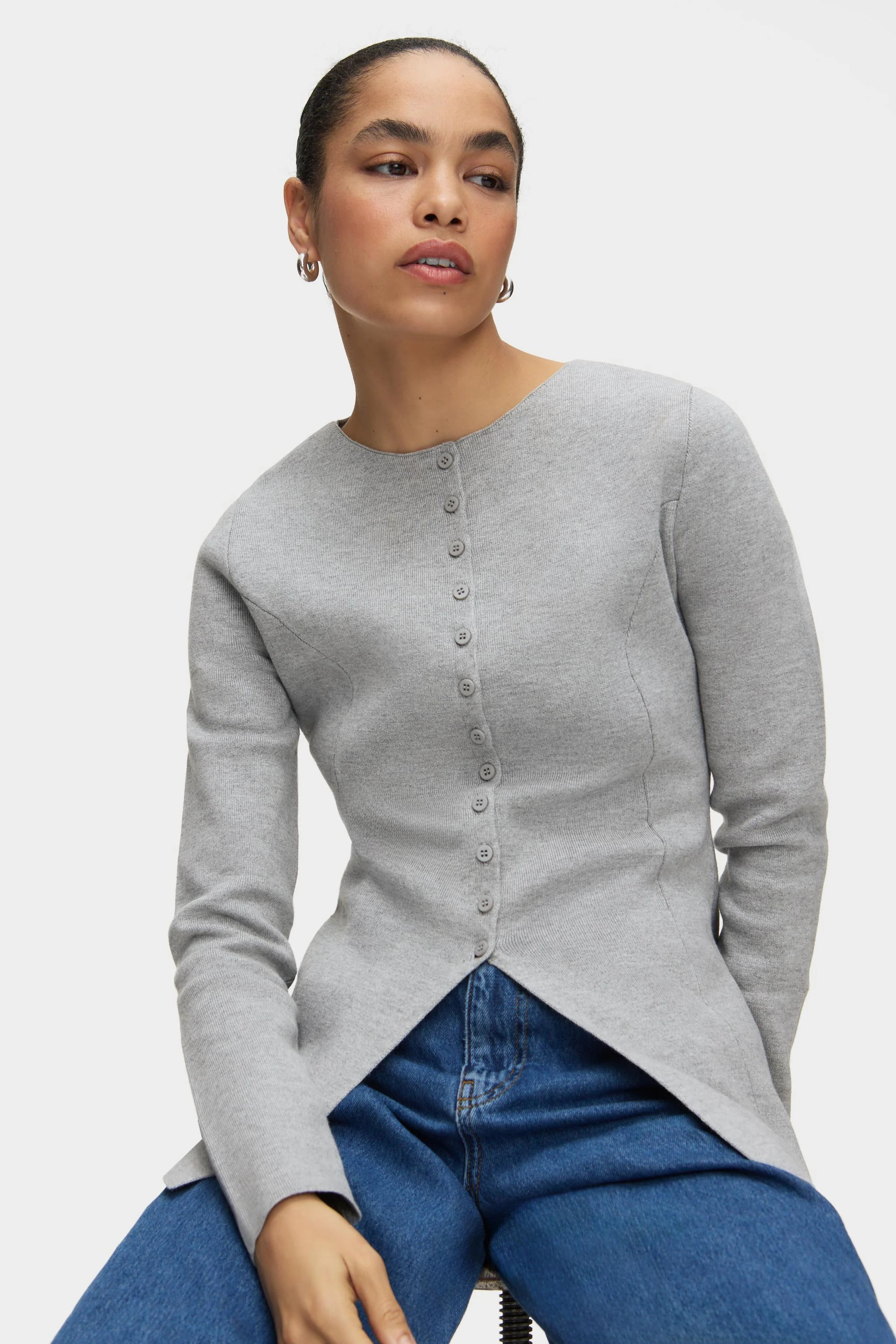 ALIGNE Waisted Knit - Grey | Daphne | Aligne UK