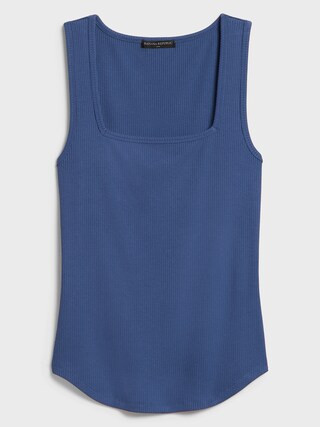 Ribbed Square-Neck Tank | Banana Republic Factory