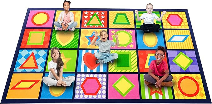 Booooom Jackson Seating Classroom Rug for Kids Room Seating Décor, 7'54''x13'12'' Vibrant Geomet... | Amazon (US)