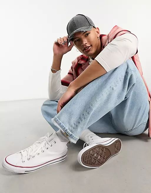 Converse chuck taylor all star hi sneakers in white | ASOS (Global)