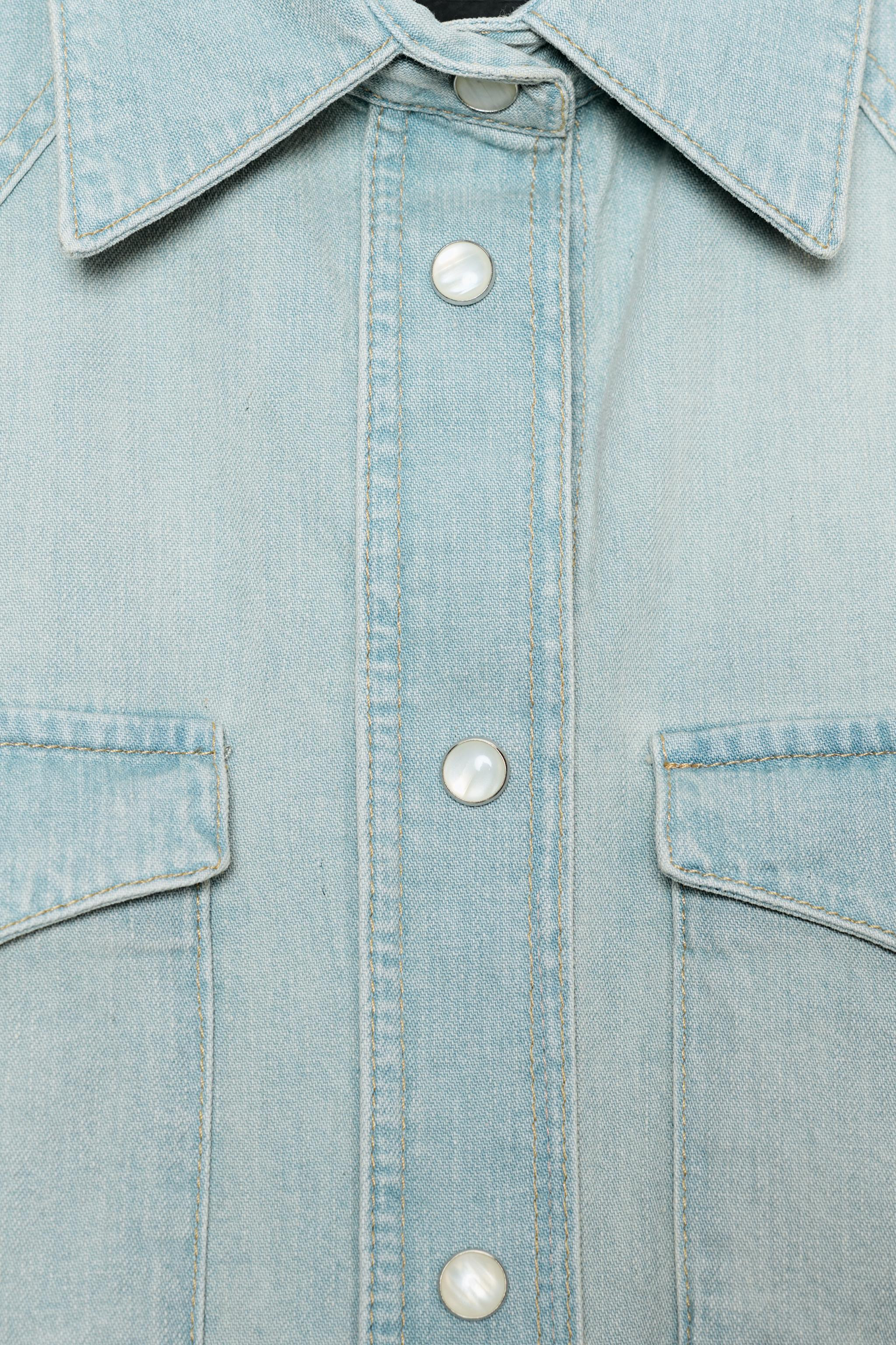 ZW COLLECTION WASHED DENIM SHIRT | Zara US