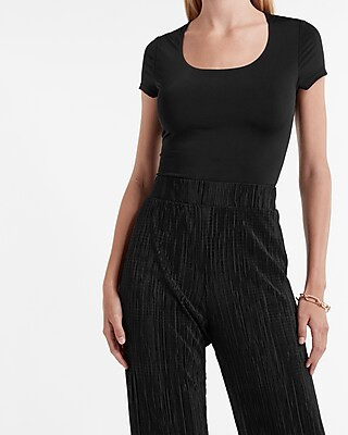 Body Contour Double Layer Scoop Neck Thong Bodysuit | Express