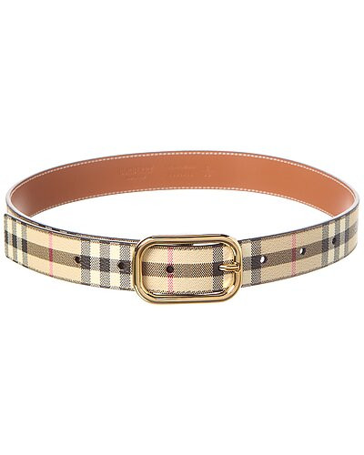 Check E-Canvas & Leather Belt | Gilt & Gilt City