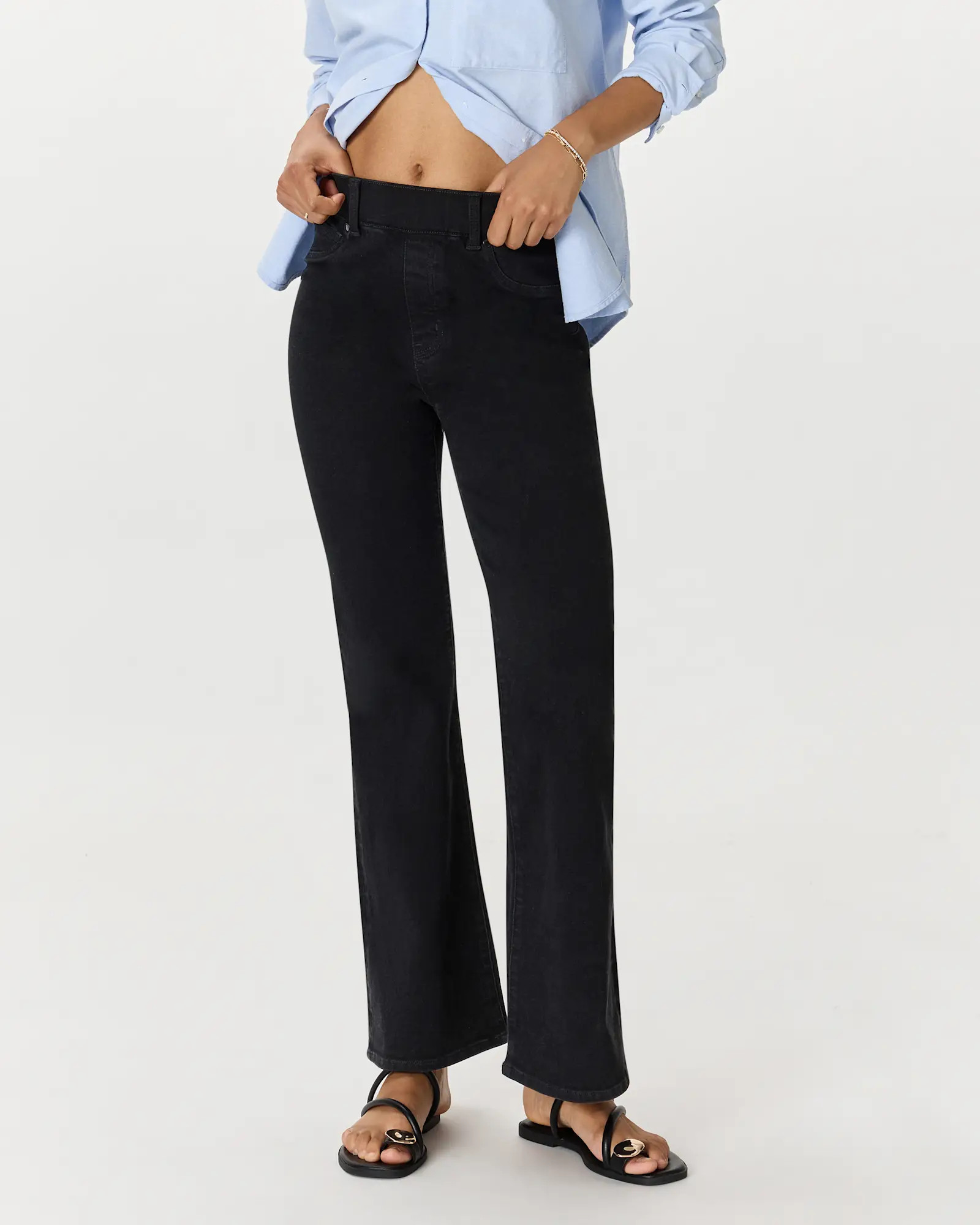 Nina Stretch Pull-On Flare Jeans | Quince