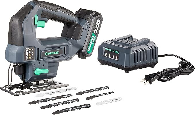 Amazon Brand - Denali by SKIL 20V Cordless Jig Saw Kit with 2.0Ah Lithium Battery and 2.4A Charge... | Amazon (US)