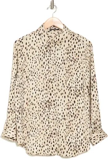 Long Sleeve Satin Button-Up Blouse | Nordstrom Rack
