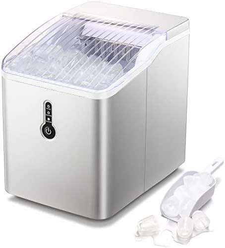 ZAFRO Countertop Ice Maker Machine, Portable Compact Ice Cube Maker with Ice Scoop & Basket, 26Lbs/2 | Amazon (US)