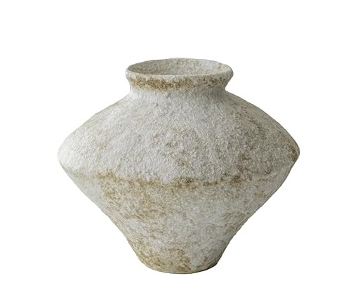 Handmade Rustic White Ceramic Vase Decorative Flower Vase, Textured Pottery Vase for Centerpieces... | Amazon (US)