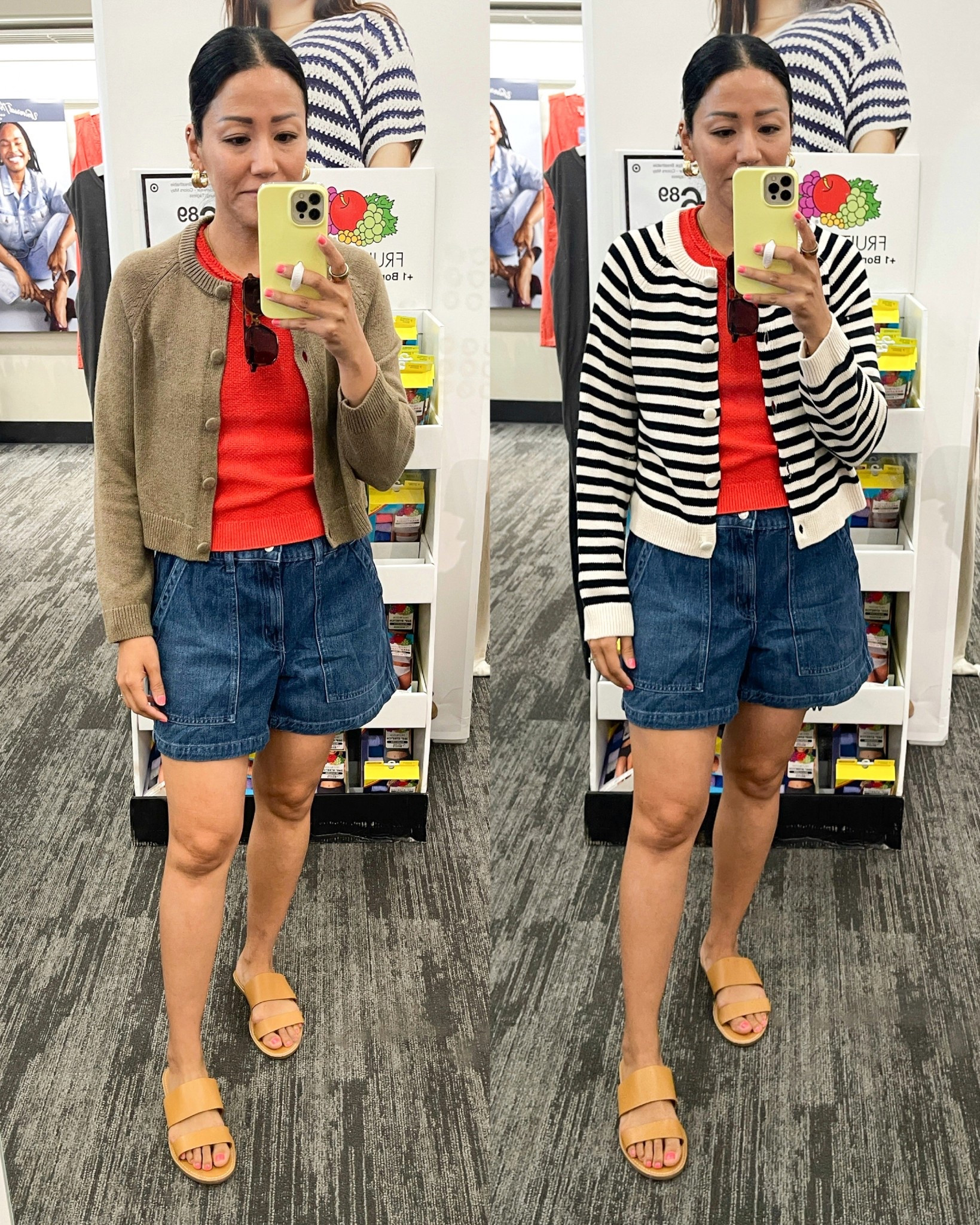 
Brown - size XS
Stripes- size small (prefer this size)
Size small shorts
Sandals (old) are true to size 