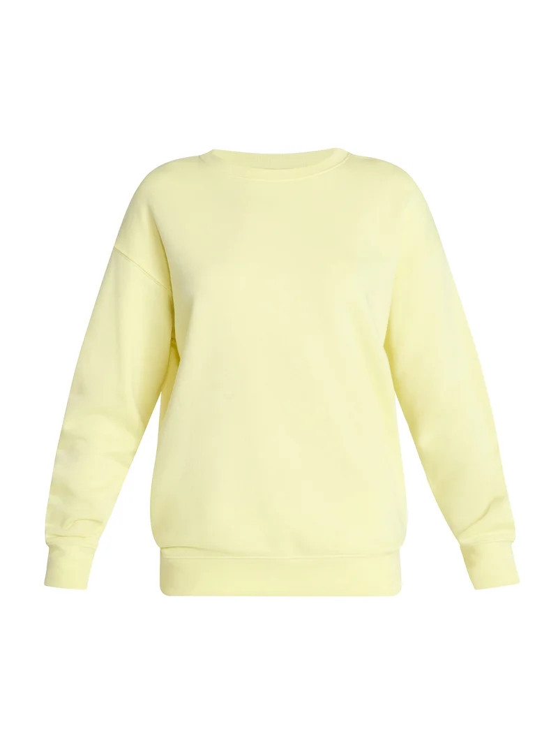 No Boundaries Fleece Oversized Sweatshirt with Long Sleeves, Women’s Sizes XXS-4X | Walmart (US)