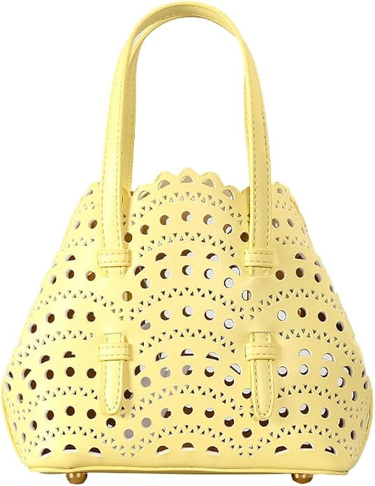 Hollow Out Small Basket Bags for Women PU Leather Handbag with Inner Bag Shoulder Crossbody Bag f... | Amazon (US)