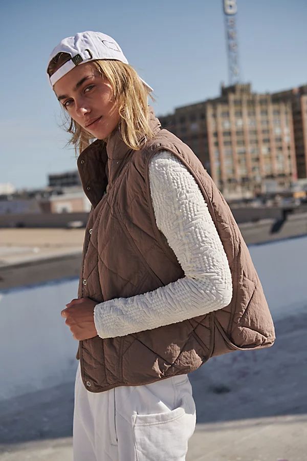 Quinn Quilted Puffer Vest by FP Movement at Free People, Hickory, M | Free People (Global - UK&FR Excluded)