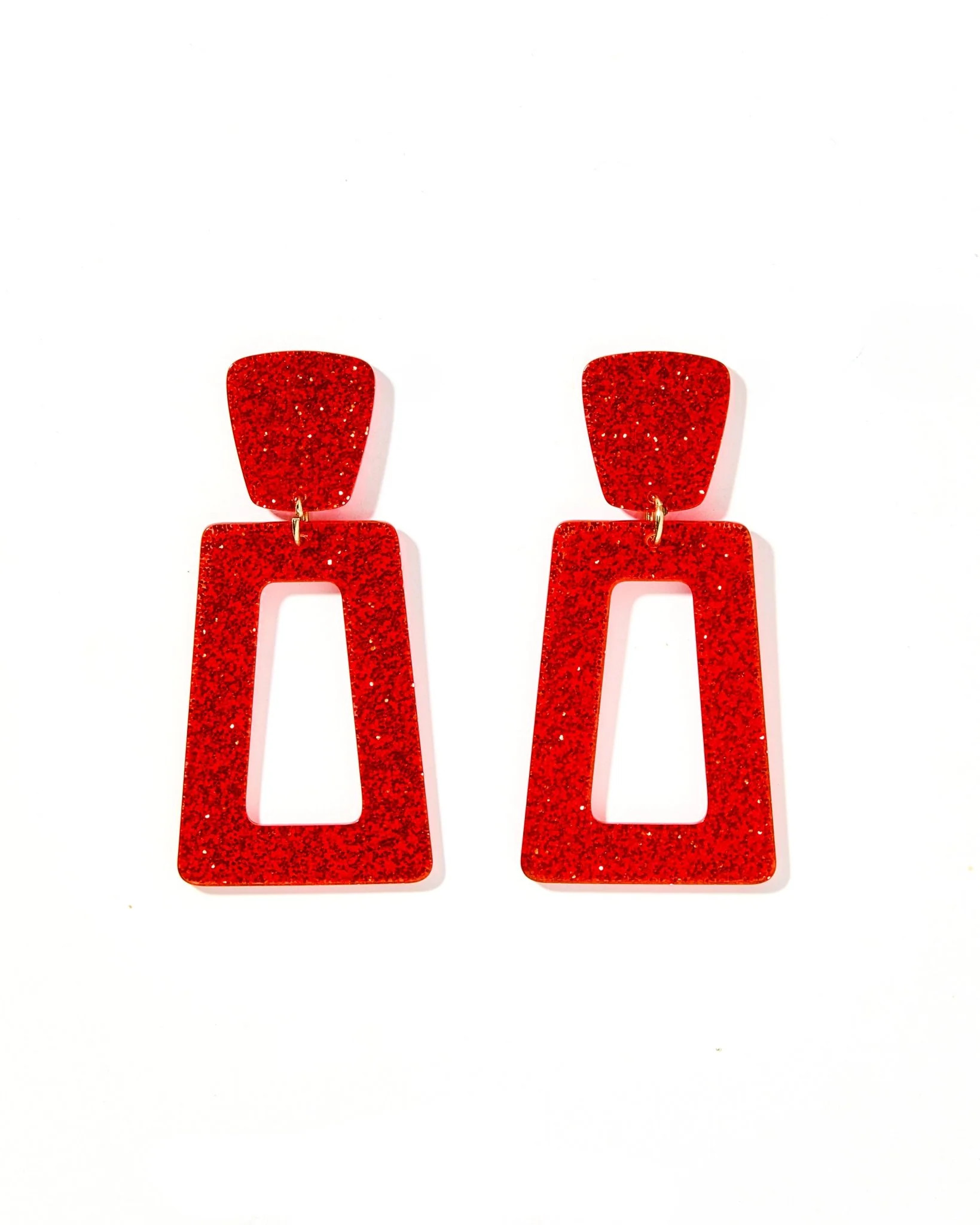 Kennedy Statement Earrings - Red Glitter - Shop LINNY CO | LINNY CO LLC