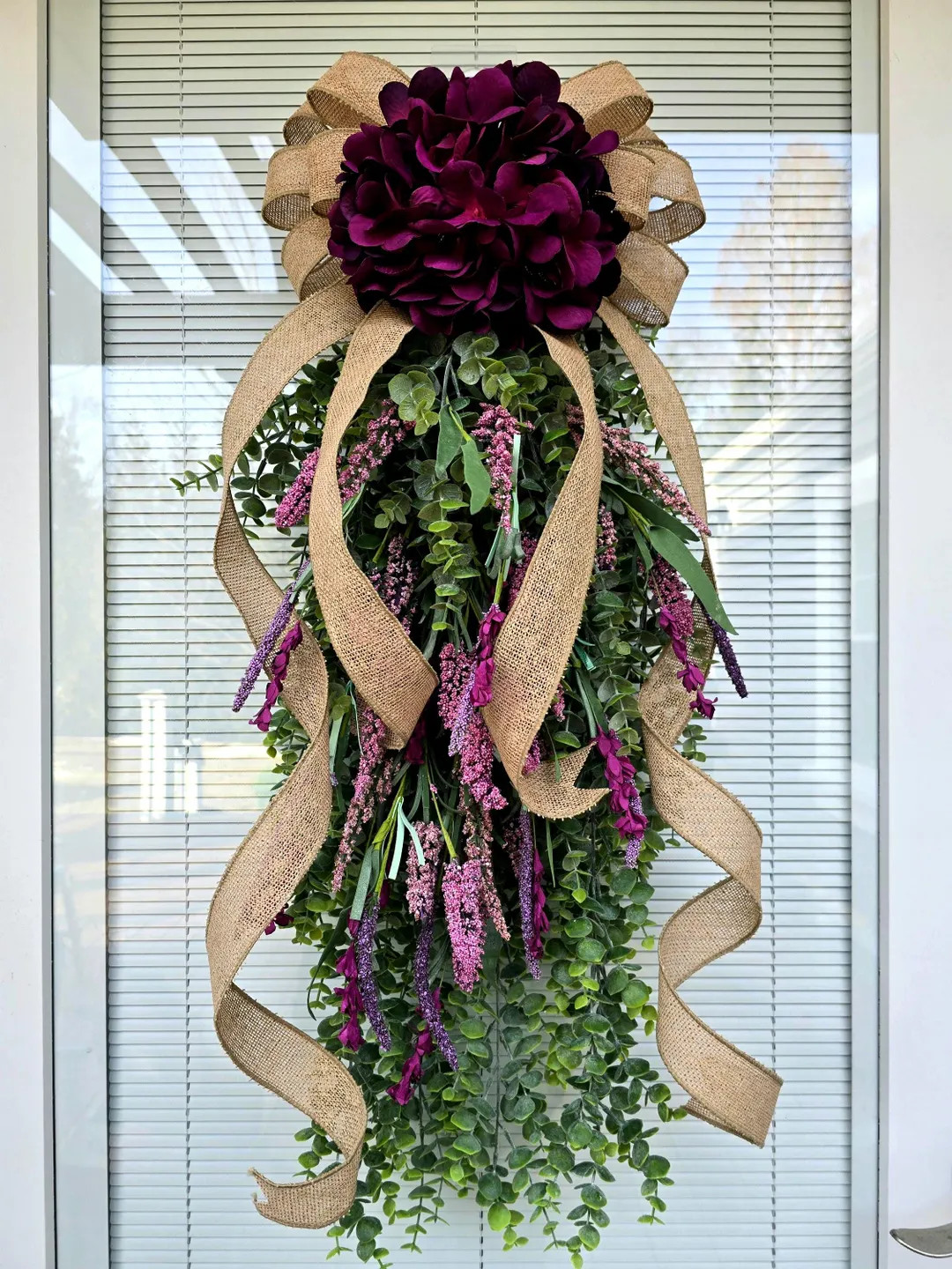 Spring Summer Wreath Swag for Front Door Decor, Double Door Wreaths, Hydrangea Wreath, Front Porc... | Etsy (US)